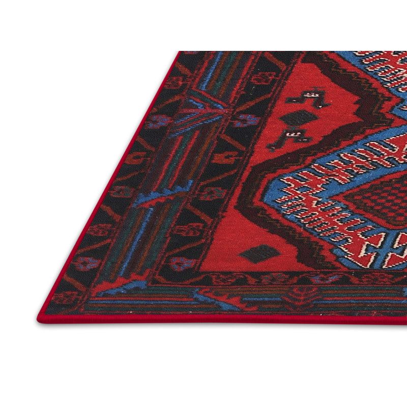 Tapis rouge à motif sud-ouest, Rectangle 7 pi x 9 pi