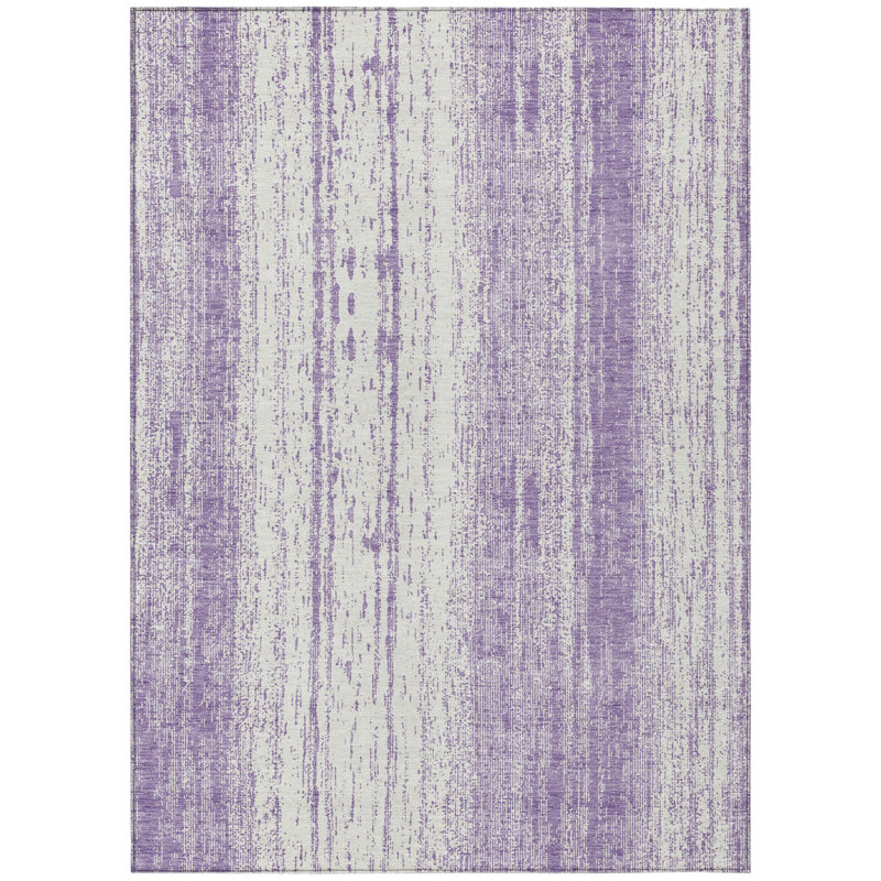 Tapis intérieur lavable rayé ivoire 5 pi x 8 pi
