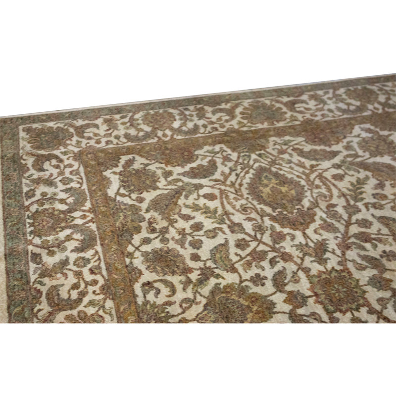 Tapis ivoire noué à la main de haute qualité