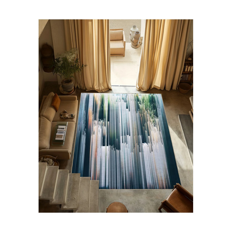 Multicolored Abstract Patterned Creative Modern Decorative Carpet, Rectangle 2'4" x 4'