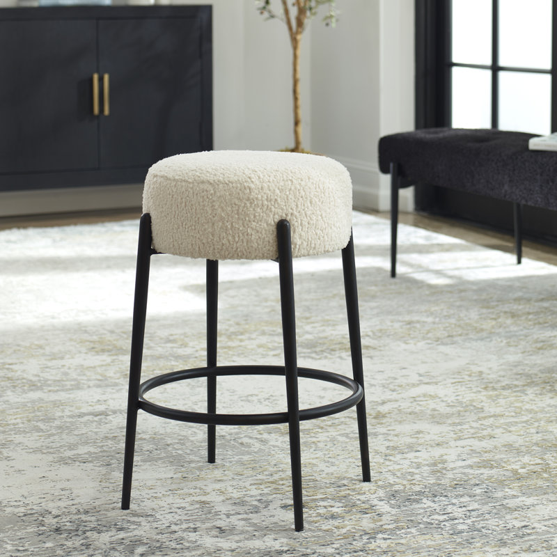 Lavanda Upholstered Counter Stool with Metal Frame