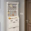 Armoire à chaussures blanche avec 3 portes et 2 tiroirs avec support, grand espace de rangement