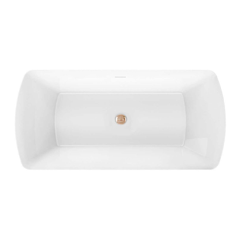 Camille 59'' x 29.5'' Freestanding Soaking Acrylic Bathtub, Rose Gold