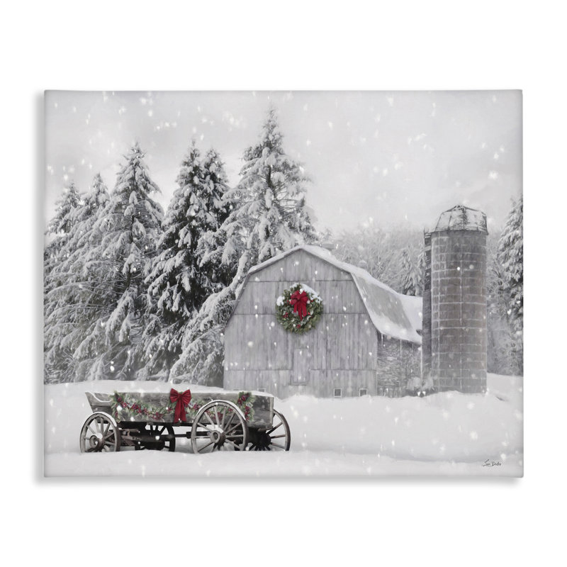Art mural sur toile de neige enneigé par Lori Deiter, H 24 po x l 30 po