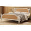 Cadre de lit en rotin de style traditionnel pour grand lit, sans sommier tapissier, blanc antique-1736415573-1736415572