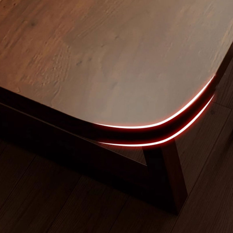 Table de salle à manger rectangulaire en bois massif brun noisette, H 29,53 po x L 102,36 po x l 39,37 po