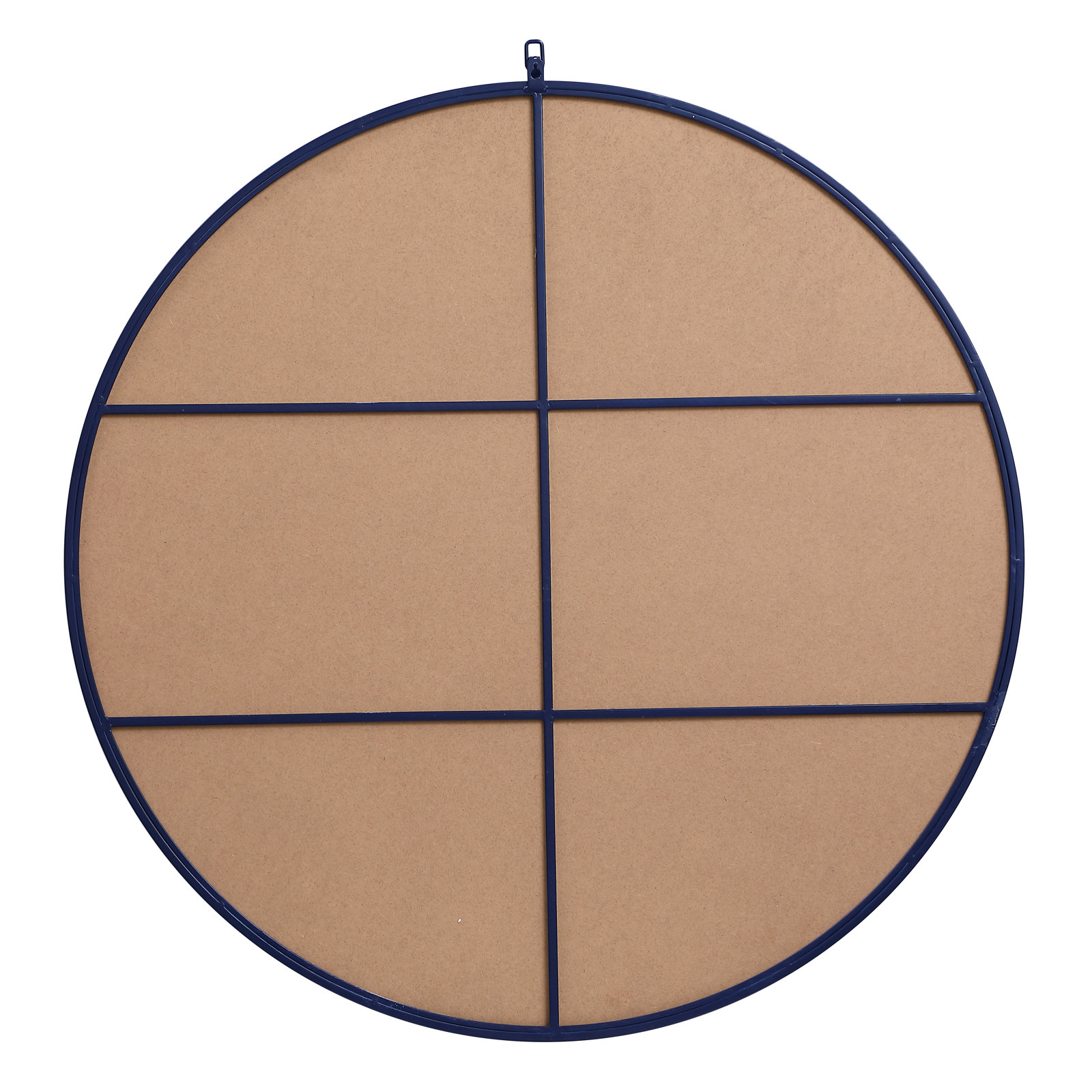 Cassie Metal/Manufactured Wood Round Wall Mirror, 45" x 45", Blue