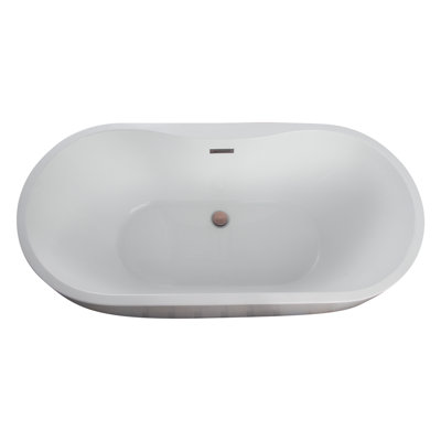 Pilar 65'' x 29.5'' Soaking Acrylic Bathtub