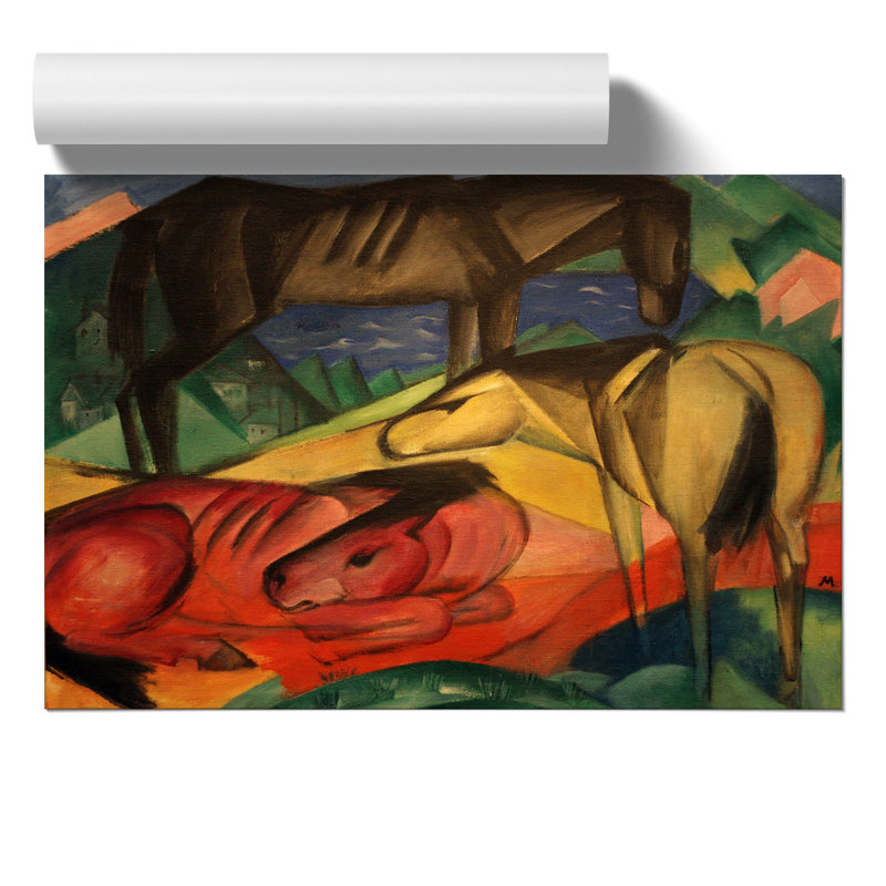 Three Horses by Franz Marc - Frameless Print, 30cm H x 42cm W x 0.1cm D