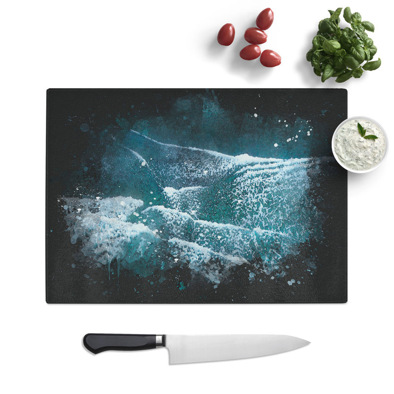 Tempered Glass San Francisco Beach Chopping Board, 28.5 cm x 39 cm