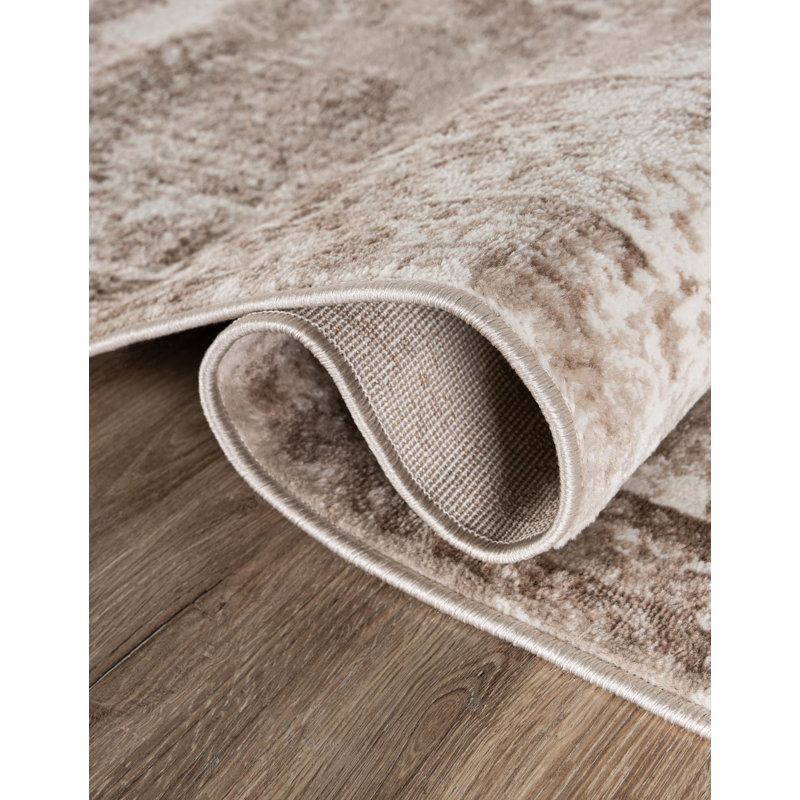 Coblitz Oriental Brown/Beige/Ivory Area Rug, Square 10'