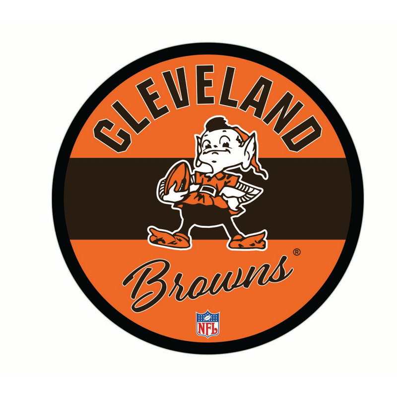 NFL Vintage LED 23" Round Lighted Wall Sign, NFL Cleveland Browns