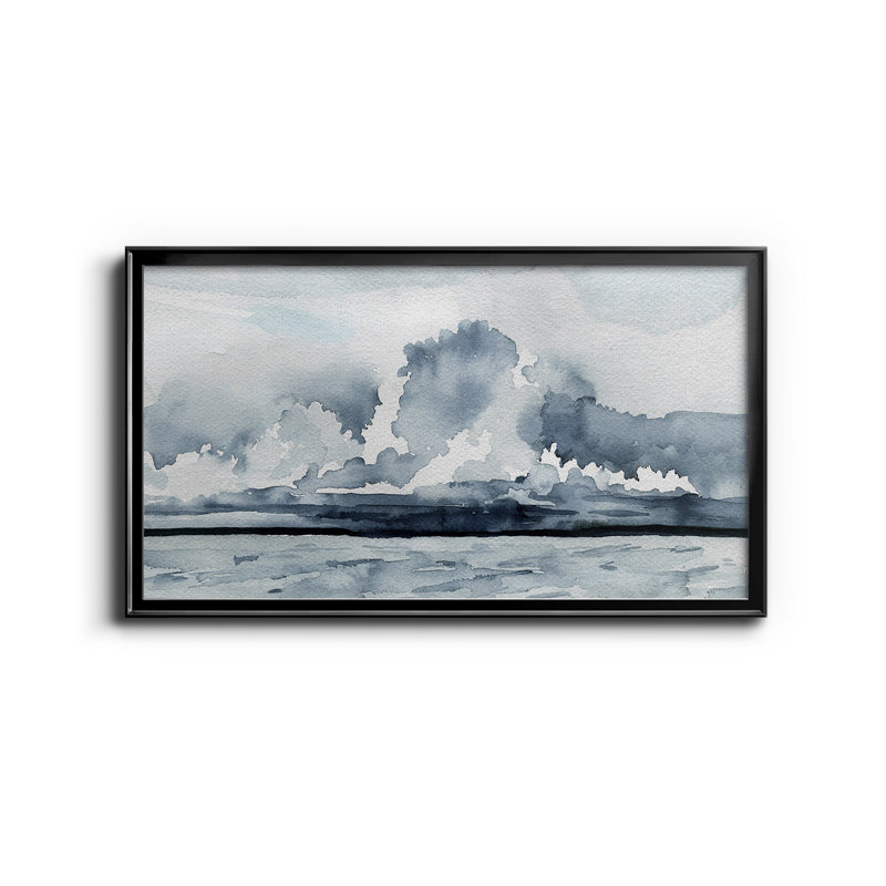 «Passing Rain Storm II» - Toile encadrée de qualité supérieure - Prêt à être accroché, H 22,5 po x l 42,5 po x P 1 po