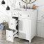 Armoire de meuble-lavabo 24 po avec lavabo intégré en résine, 2 tiroirs