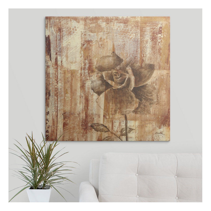 Annekee " Rust Rose II " by Carol Black, 35" H x 35" W x 1.5" D, Canvas