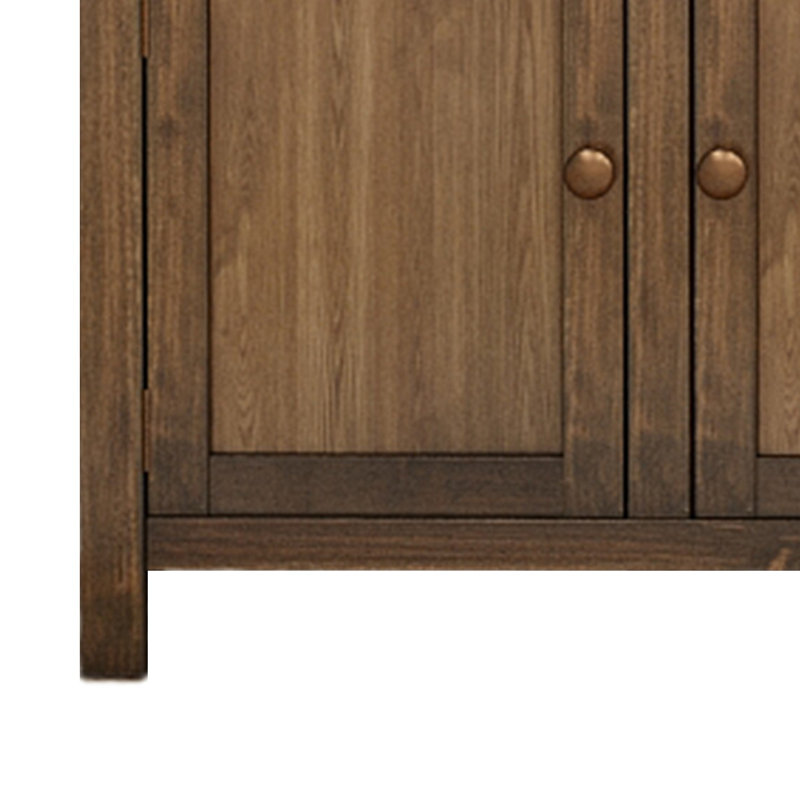 Buffet en bois massif (long), Chêne rétro