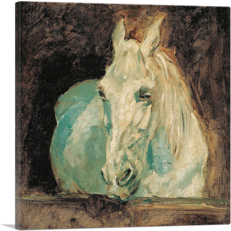 «White Horse Gazelle 1881» par Henri de Toulouse-Lautrec - reproduction d'art sur toile tendue, H 18 po x l 18 po x P 0,75 po