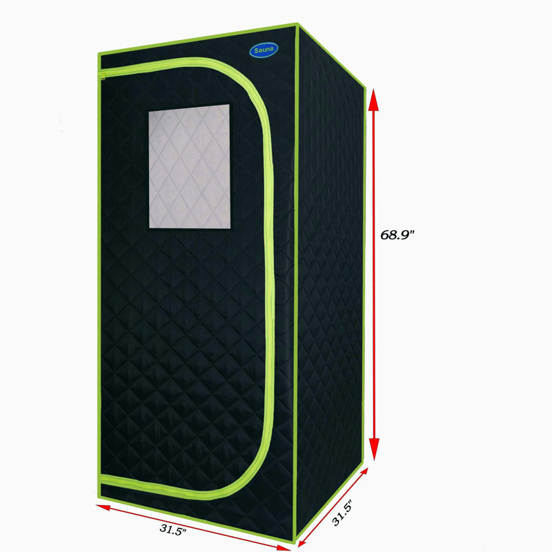 Aches 1 - Person Traditional Steam Sauna with Remote Control, Black/Light Green