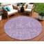 Tapis rond lavable intérieur floral lilas et mauve 8 pi