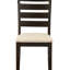 Ensemble de salle à manger 7 pièces avec table à finition brune et 6 chaises à dossier en échelle, revêtement beige pour une expérience culinaire élégante et confortable