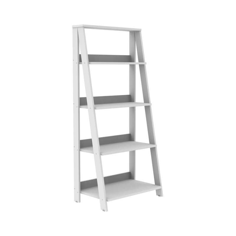 Modern White Bookshelf with Numerous Shelves, 23.6 x 70.9 x 17.7 Inches | 100% Melamine Coated Particle Board, Thickness: 0.7 Inches | Wall-Mountable Design for Stylish Home or Office Storage