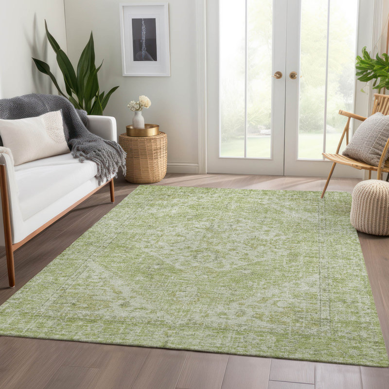Machine Washable Indoor/Outdoor Chayden ACN1104 Sage Rug, Rectangle 8' x 10'