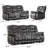 3-Piece Reclining Living Room Set With Power Heated Massage Recliner, Manual Loveseat With Console & 3-Seat Sofa-118698260