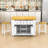 Kitchen Island Set with 2 Bar Stools, Integrated Power Outlets and Expandable Storage-554535753