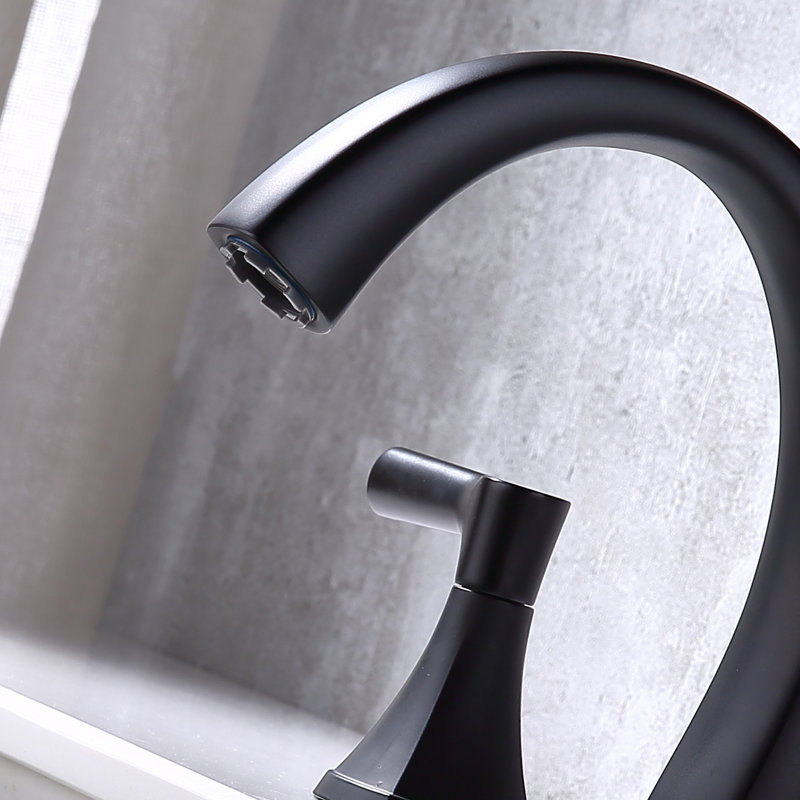 Robinets de salle de bain surdimensionnés avec bonde, Noir mat