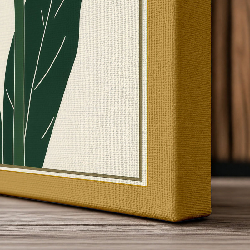 Bird of Paradise Botanical - Wrapped Canvas, 24x16 - 61.0 x 40.6 cm, Ochre Border