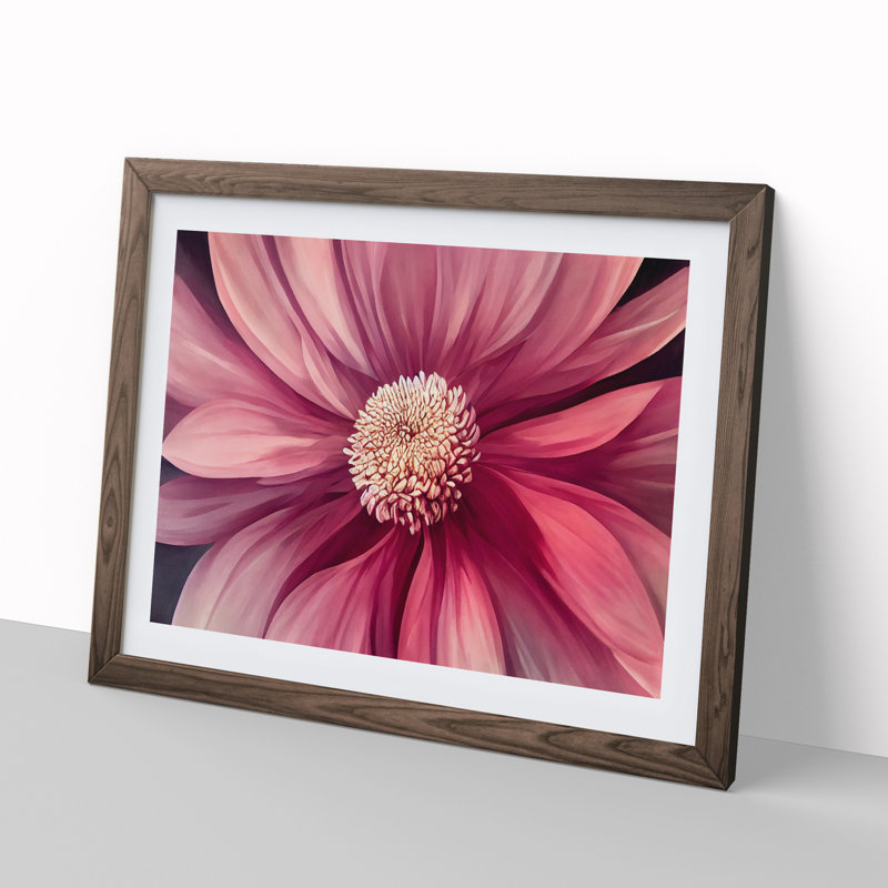 Excellent Flower - Framed Print, 34cm H x 46cm W x 2cm D, Walnut