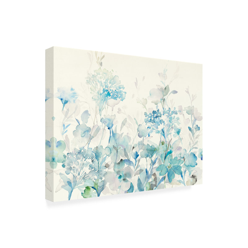Œuvre sur toile translucide, bleu, H 14 po x l 19 po