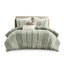 Housse de couette pour lit double / grand en coton 3 pièces - et rayée blanche avec garniture de literie