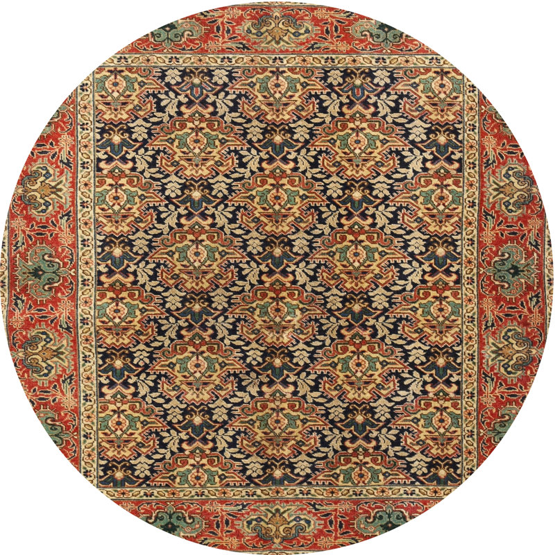 Tapis 100% traditionnel lavable à la machine 3790, Rond 5 pi