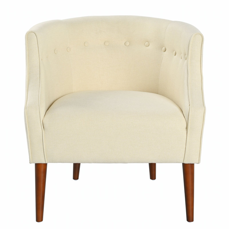 Kamdyn 73.03Cm Wide Tufted Barrel Chair, Beige Polyester
