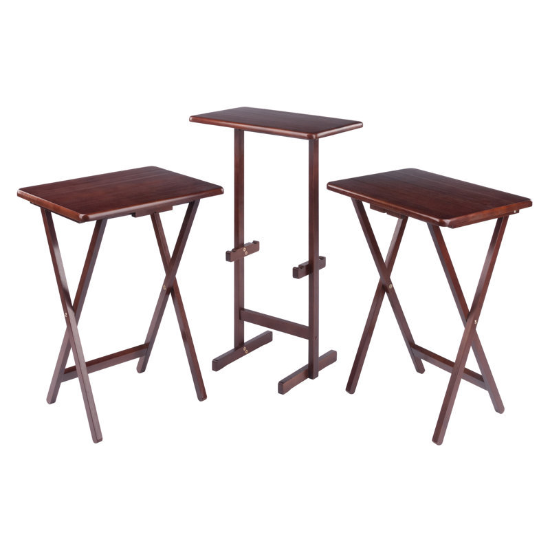 Ensemble de 3 collations Alvah, finition noyer, Brun