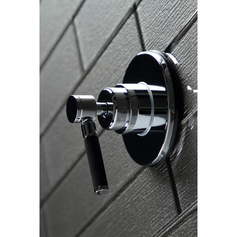 Kingston Brass Kaiser Single-Handle Wall Mount Three-Way Diverter Valve with Trim Kit, Polished Chrome