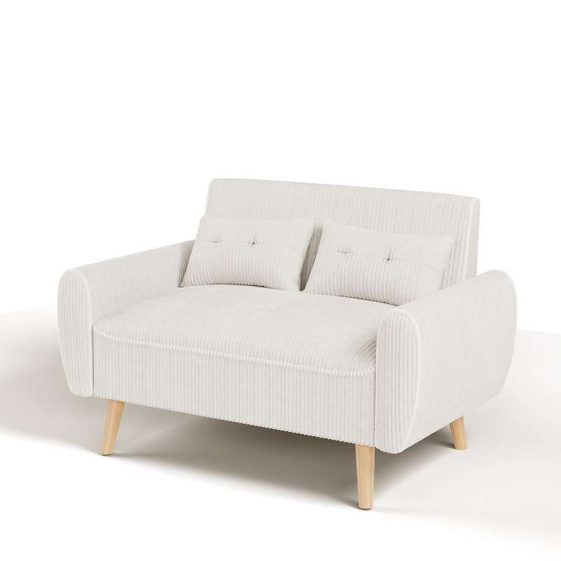 Arlander 47.24'' Upholstered Loveseat, White