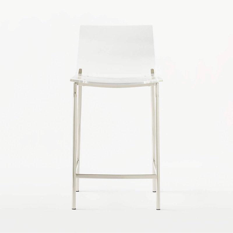 Izidora Counter Stool with Metal Frame, Chrome
