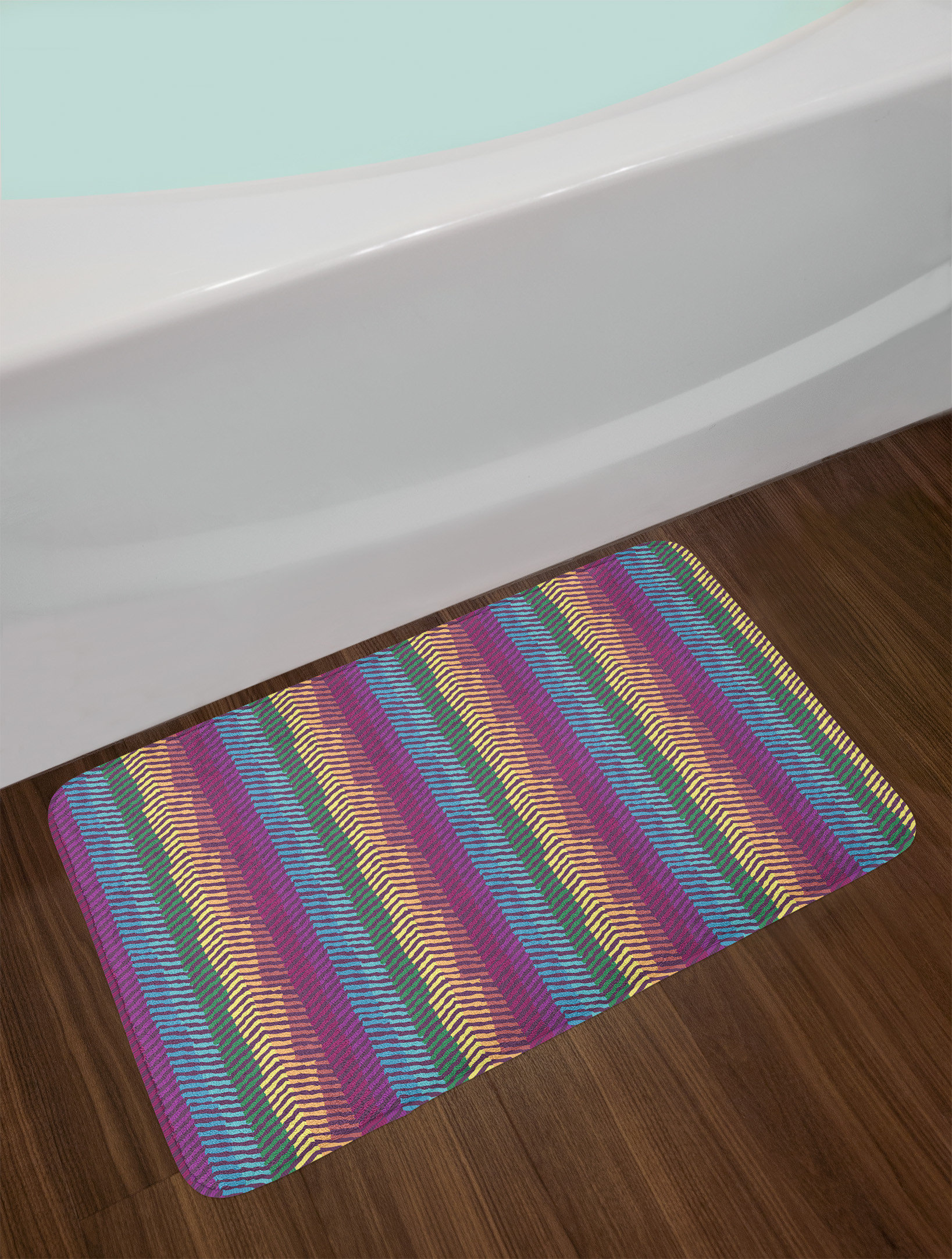 East Urban Home Olgin Chevron Bath Mat Wayfair