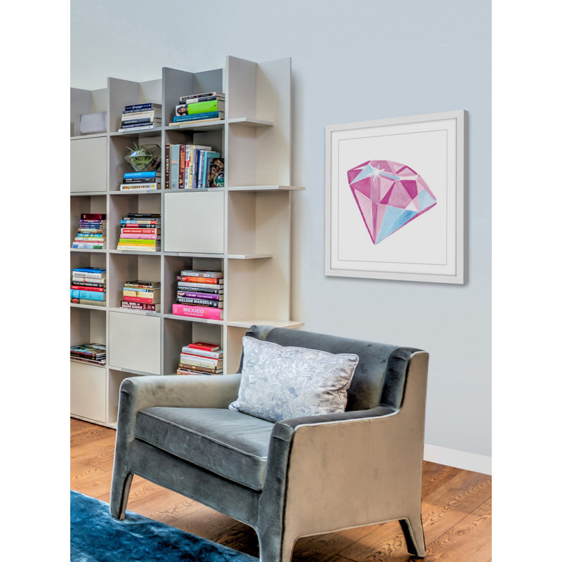 Pink and Blue Abstract Diamond Canvas Print
