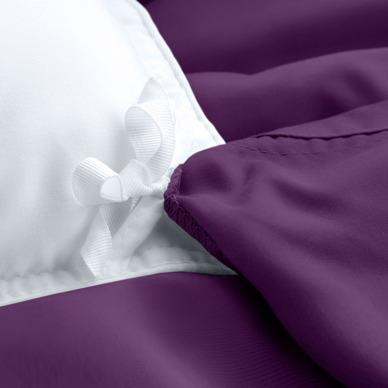 Ensemble de housse de couette et insert de qualité supérieure en microfibre moderne et contemporain Premium, Prune