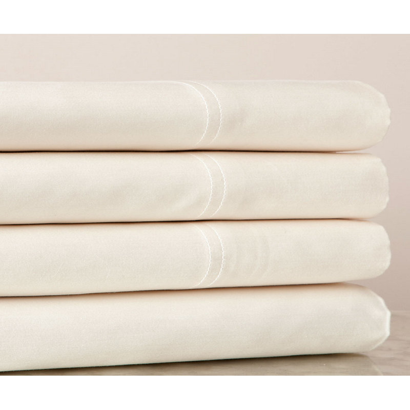 100% Cotton Sateen Weave Sheet Set, Queen Sheet Set with 2 Pillowcases, Champagne