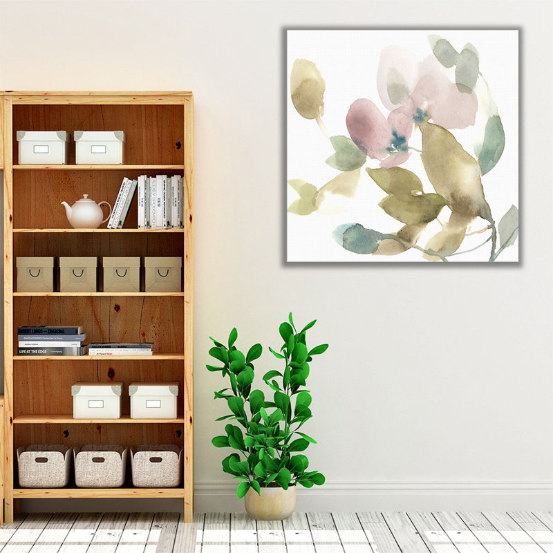 Sweet Petals and Leaves I - reproduction d'art sur toile, H 40 po x l 40 po