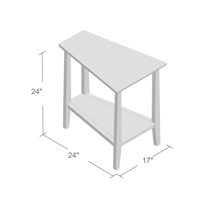 Hazleton Solid Wood Wedge Table, Smoke Gray