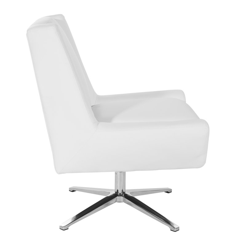 Task Chair, White Faux Leather