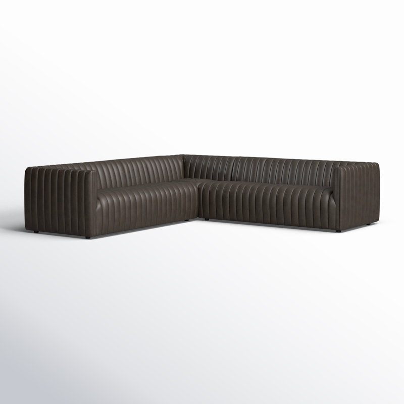 Augustine Sectional, Deacon Wolf Genuine Leather