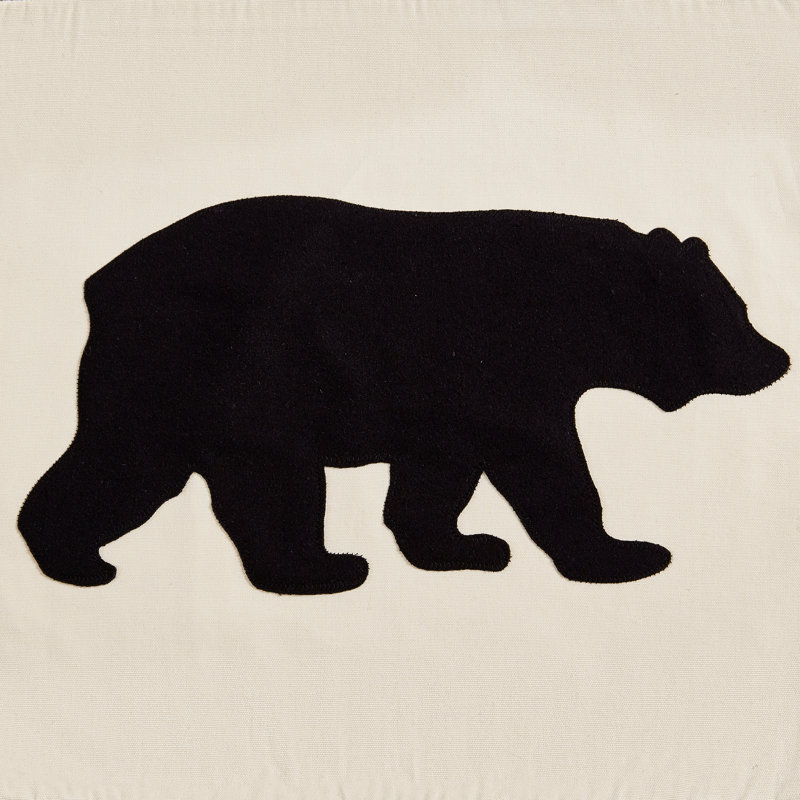 Eddie Bauer Bear Felt Throw Pillow, Black
