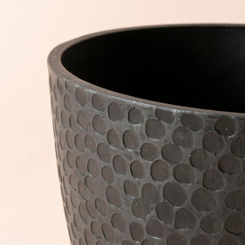 Abiella Pot Planter, Black, 13.78" H x 7.87" W x 11.81" D, 2