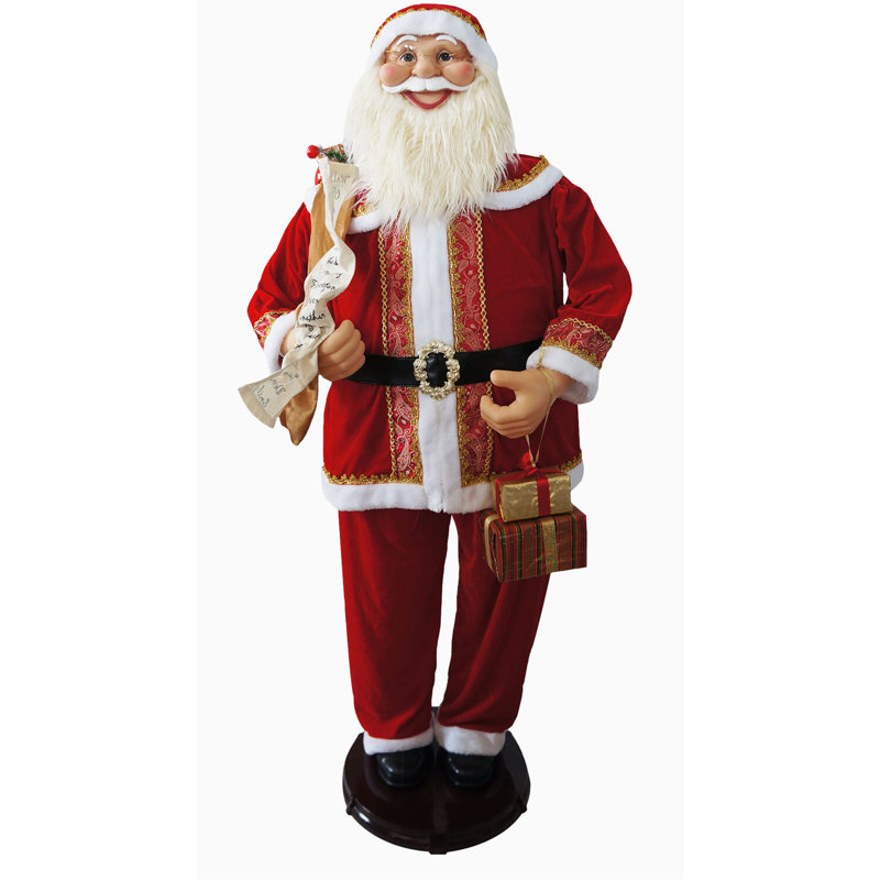 Fraser Hill Farm, taille réelle, 58 po Père Noël dansant avec liste